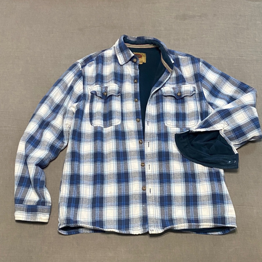 Flannel/Fleece lined Shirt Jacket Boston Traders Navy Blue